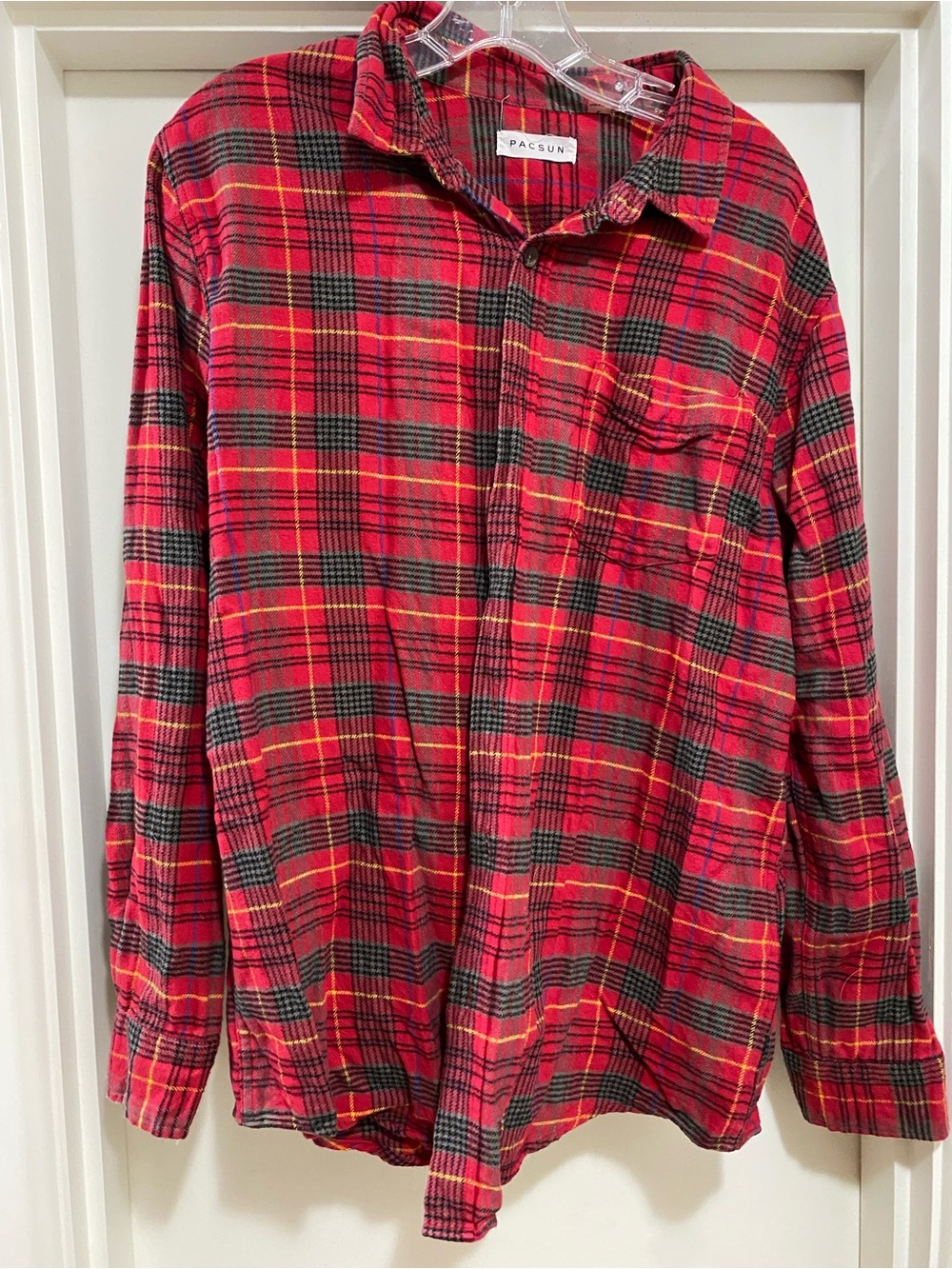 PacSun Red Black Plaid Lightweight Shirt Jacket